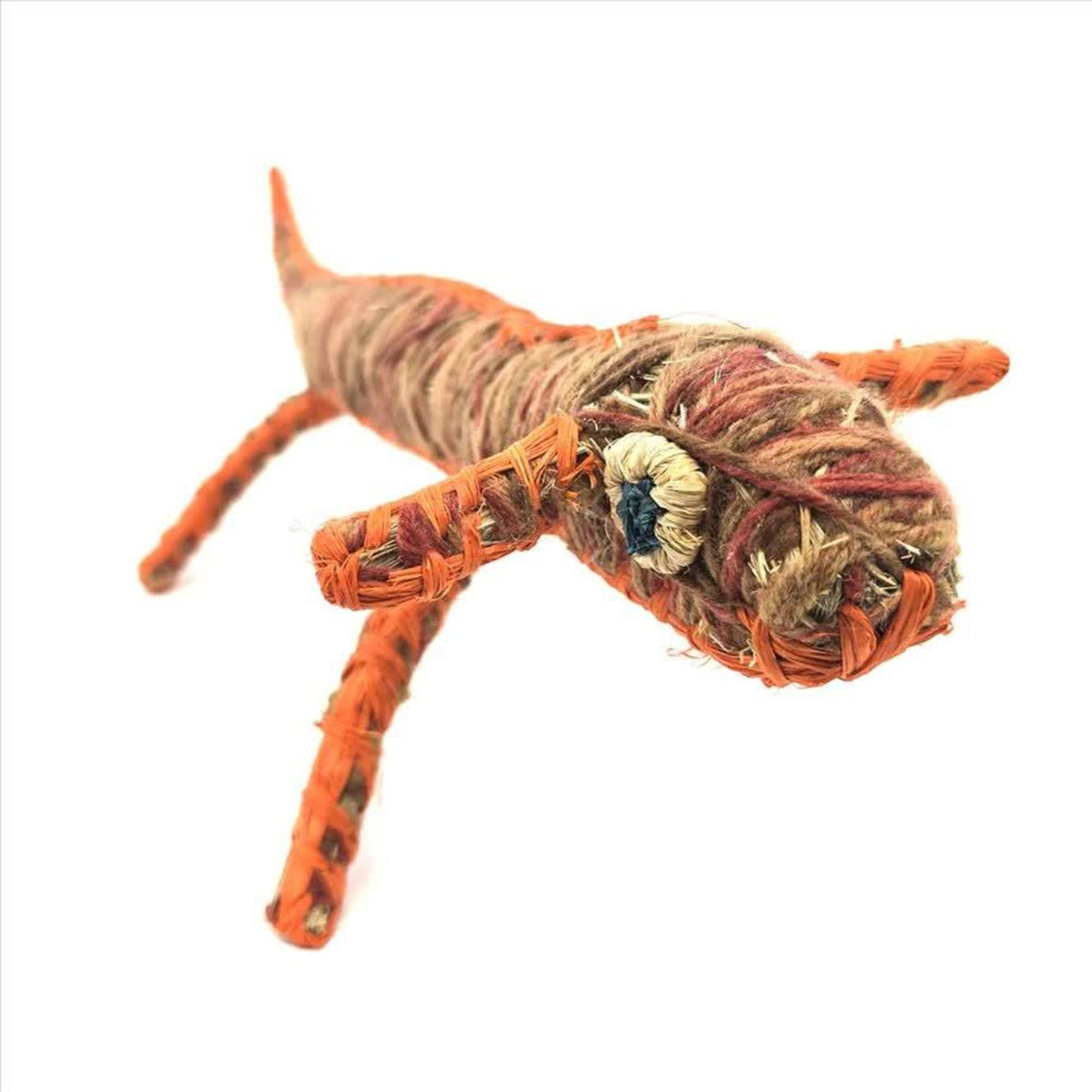 Tjanpi Papa (Dog) Sculpture by Joyce James Orange/ Multi