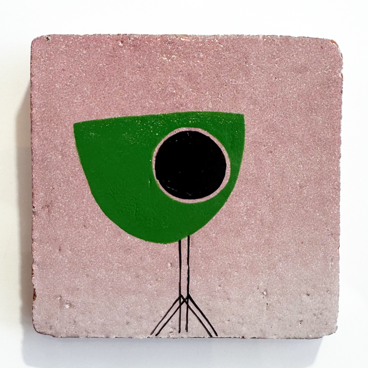 Klopper Single Bird Hand Painted Tile - Green