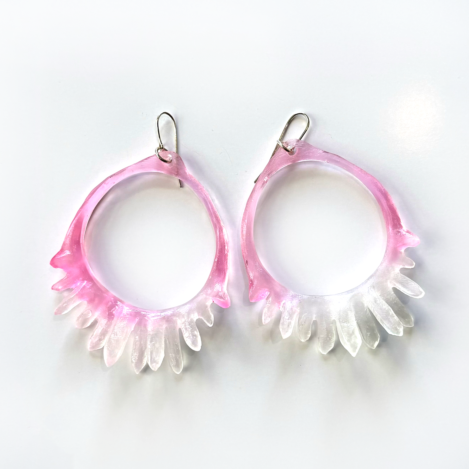 Kate Rohde Large Crystal Hoop Earrings - Pink