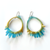 Kate Rohde Large Crystal Hoop Earrings - Yellow & Blue