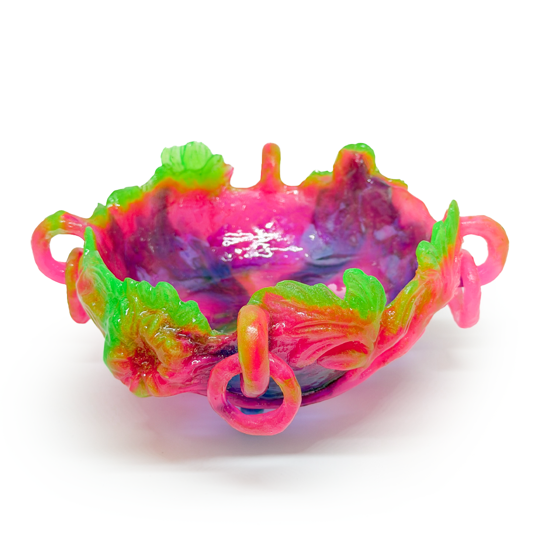 Kate Rohde Chrysanthemum Bowl - Green/Pink/Purple