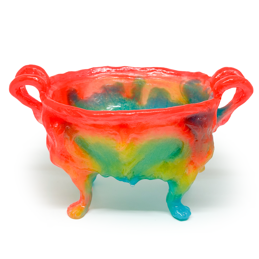 Kate Rohde Medium Paw Bowl - Teal/Orange