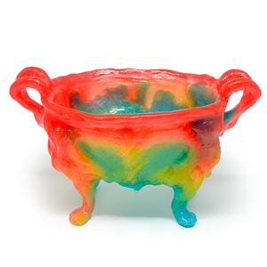 Kate Rohde Medium Paw Bowl - Teal/Orange