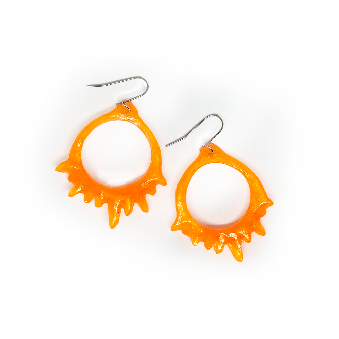 Kate Rohde Small Crystal Hoop Earrings - Mandarin