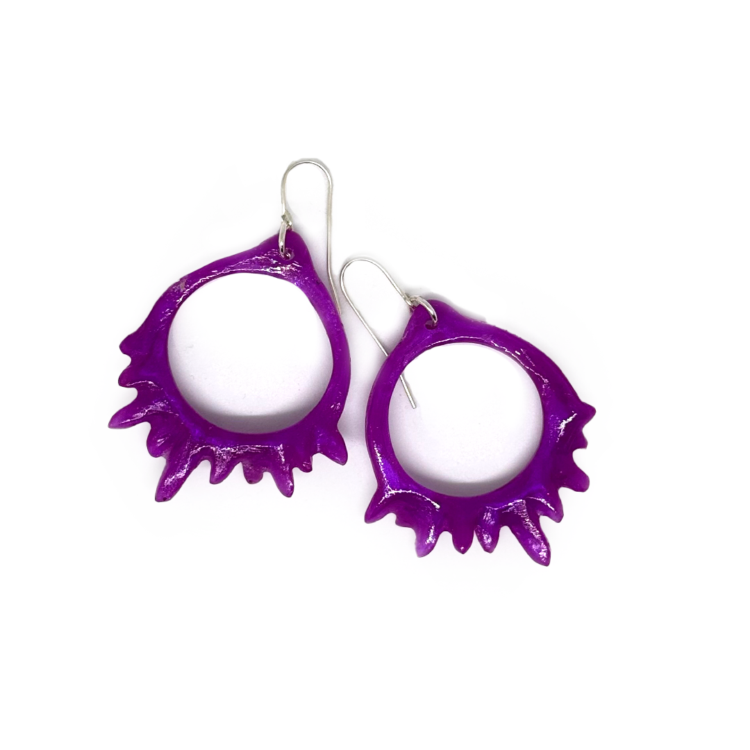 Kate Rohde Small Crystal Hoop Earrings - Purple