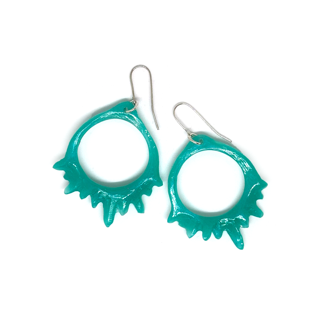 Kate Rohde Small Crystal Hoop Earrings - Turquoise