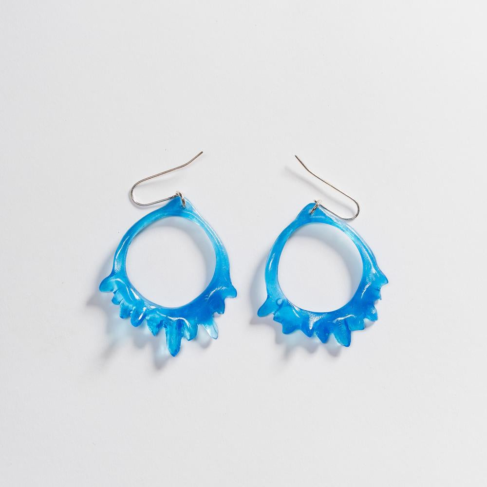 Kate Rohde Small Crystal Hoop Earrings - Blue