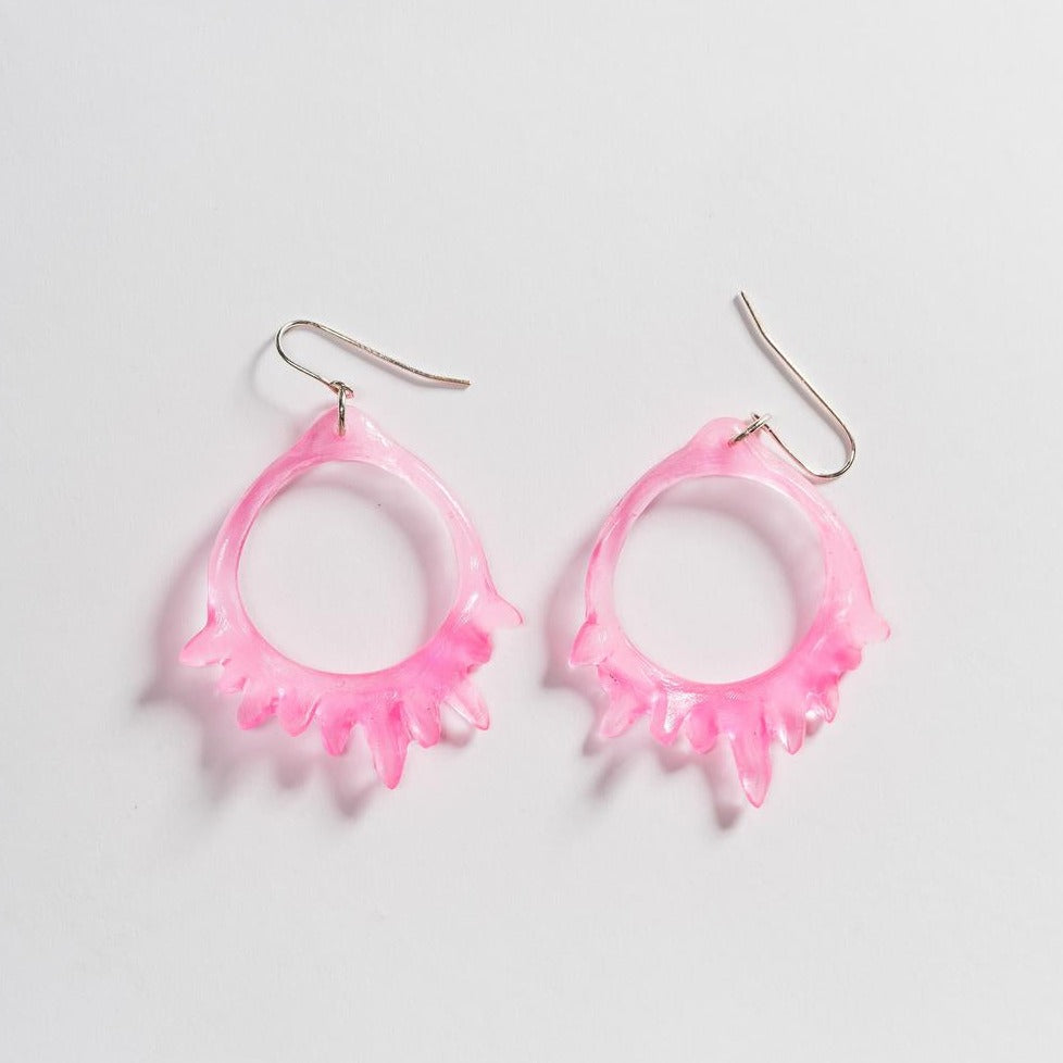 Kate Rohde Small Crystal Hoop Earrings - Pink
