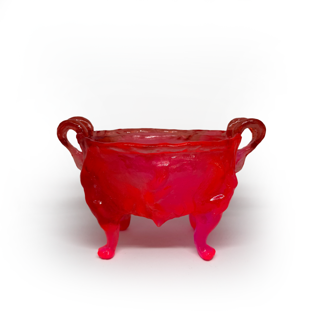 Kate Rohde Medium Paw Bowl - Red/Pink