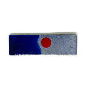 Klopper Moon & Sea Long Hand Painted Extra Long Tile - Dark Blue