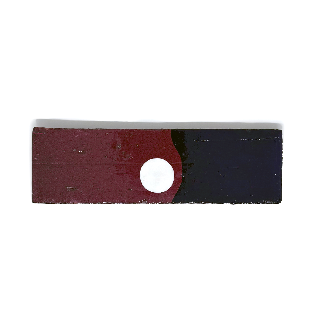 Klopper Moon & Sea Long Hand Painted Extra Long Tile - Dark Blue