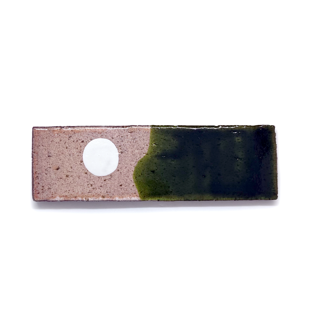 Klopper Moon & Sea Long Hand Painted Extra Long Tile - Green