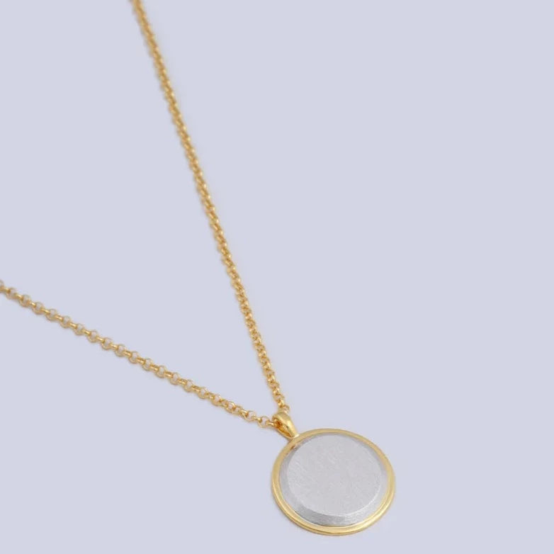 Miro Miro Sigil Circle Necklace Gold with Silver Ridge