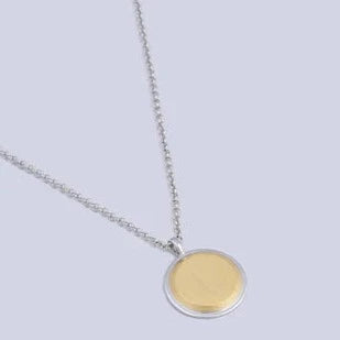 Miro Miro Sigil Circle Necklace Silver with Gold Ridge