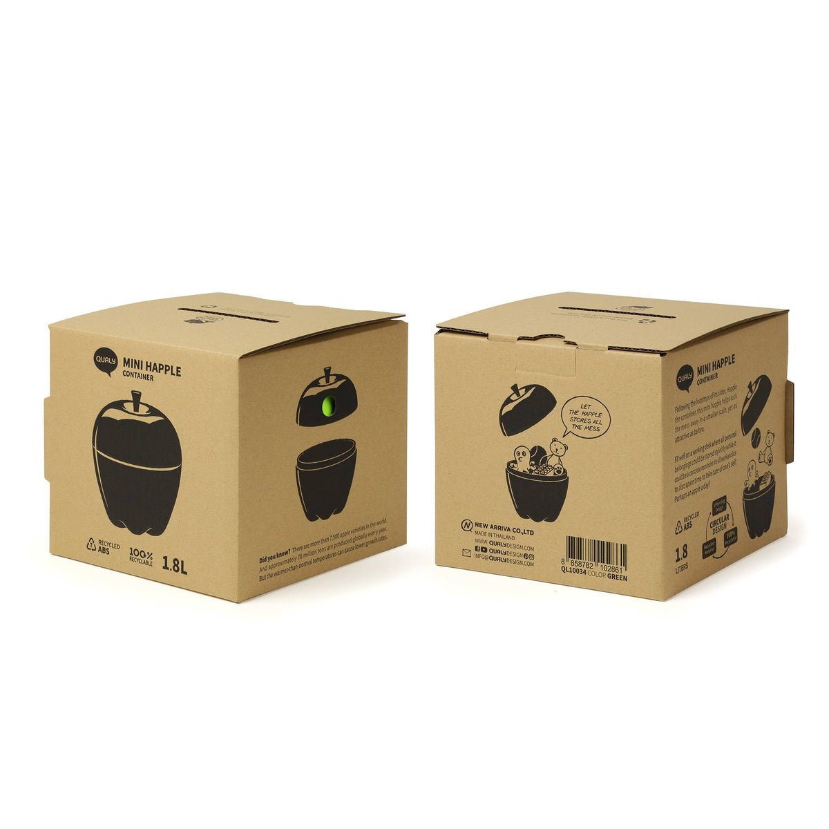 Qualy Mini Happle Container - White