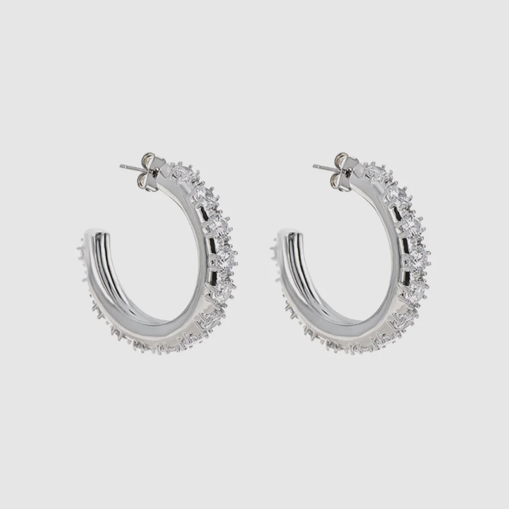 Justine Clenquet Nina Earrings - Palladium