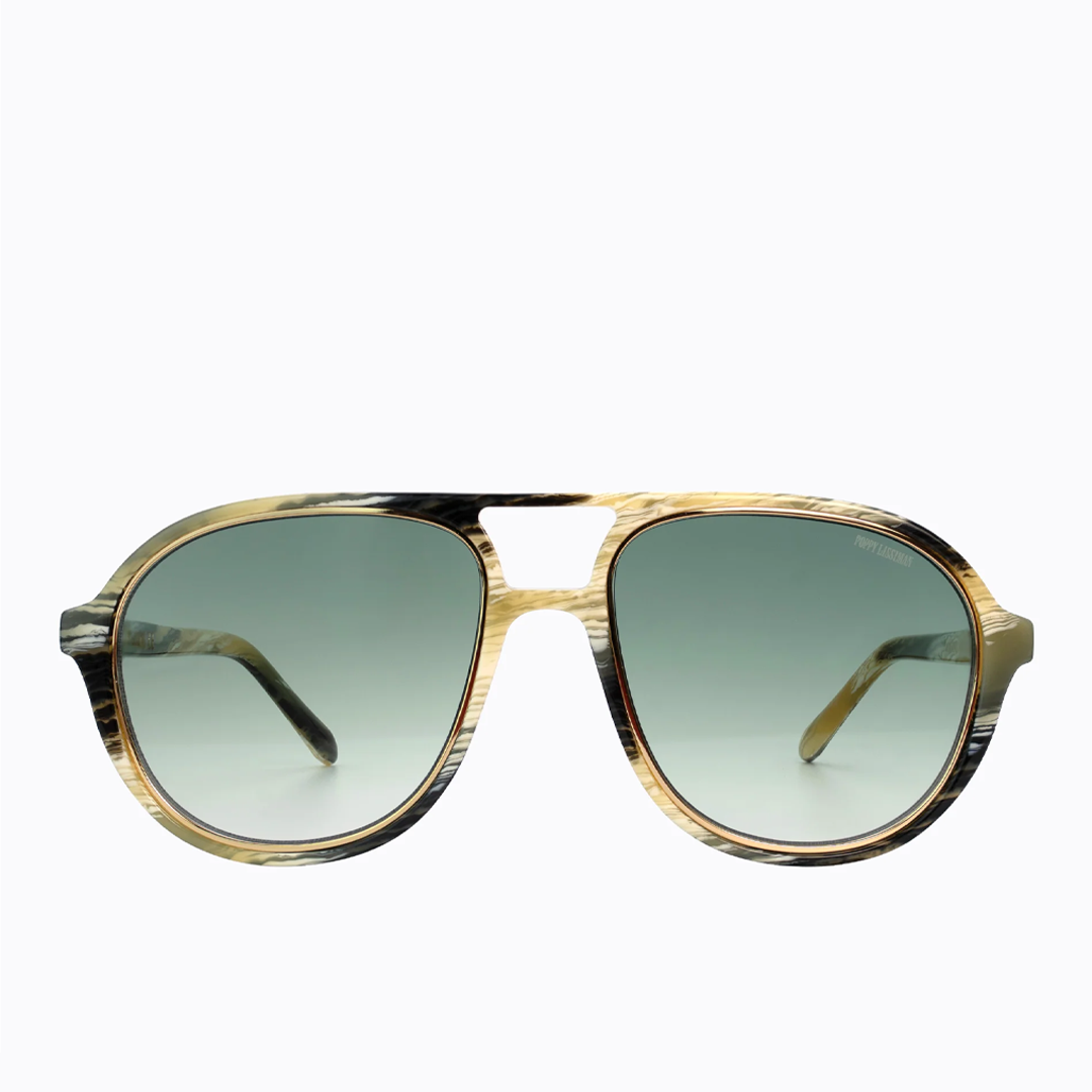 Poppy Lissiman Koenji Sunglasses - Horn/Green Gradient