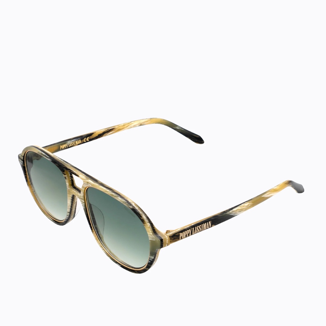 Poppy Lissiman Koenji Sunglasses - Horn/Green Gradient