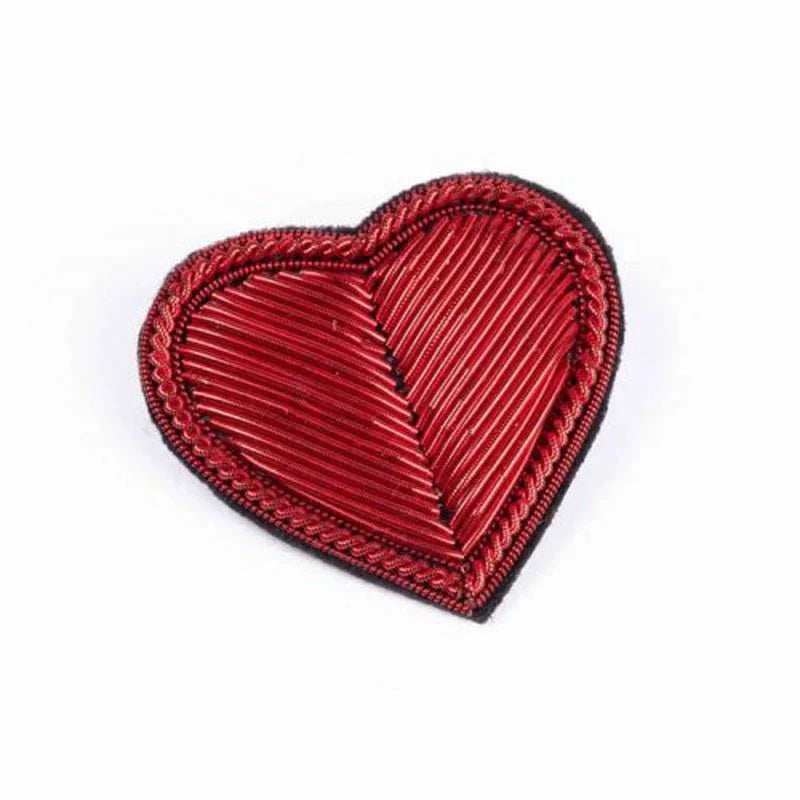 Parisian Cool Heart Brooch - Red