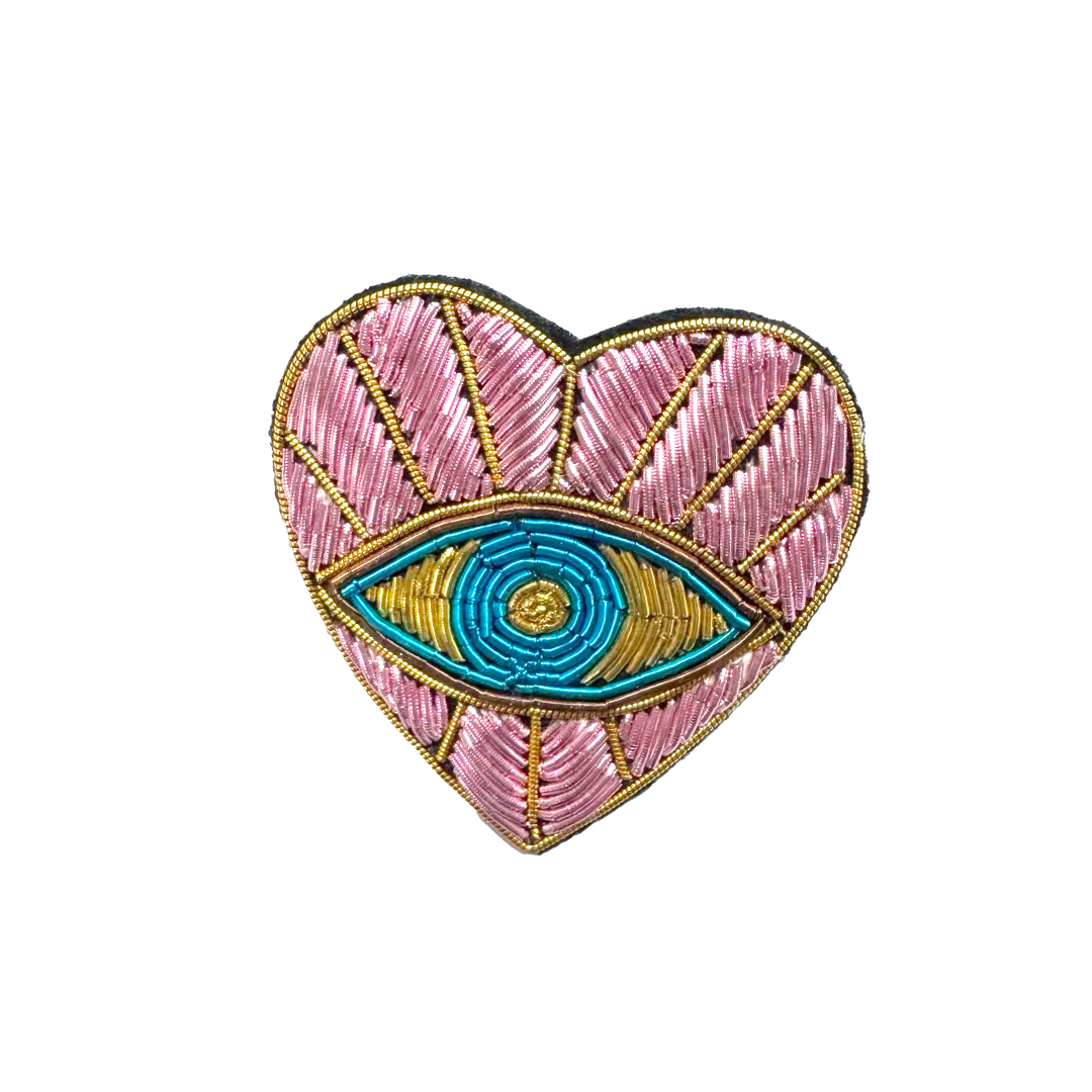 Parisian Cool Pink Evil Eye Brooch