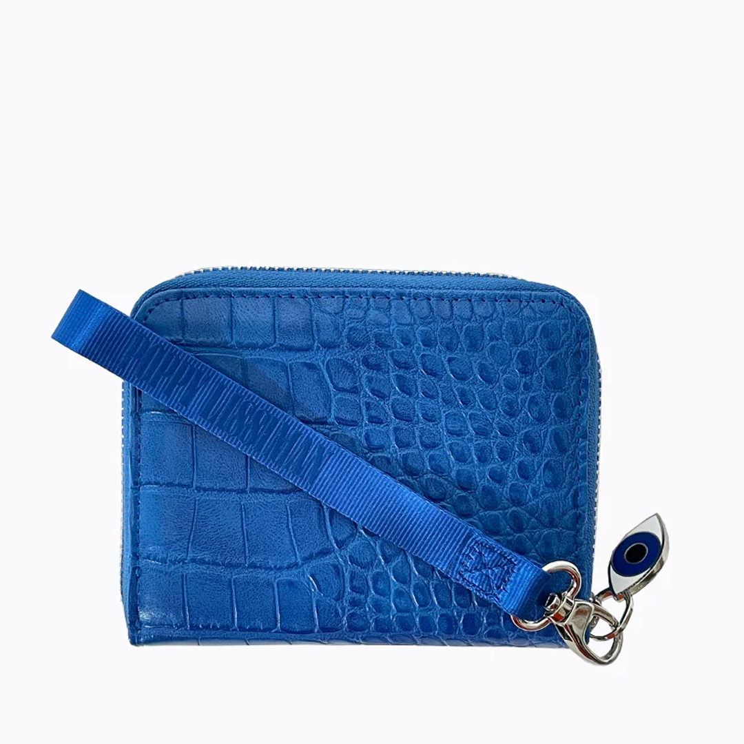 Poppy Lissiman Croc Wallet - Electric Blue