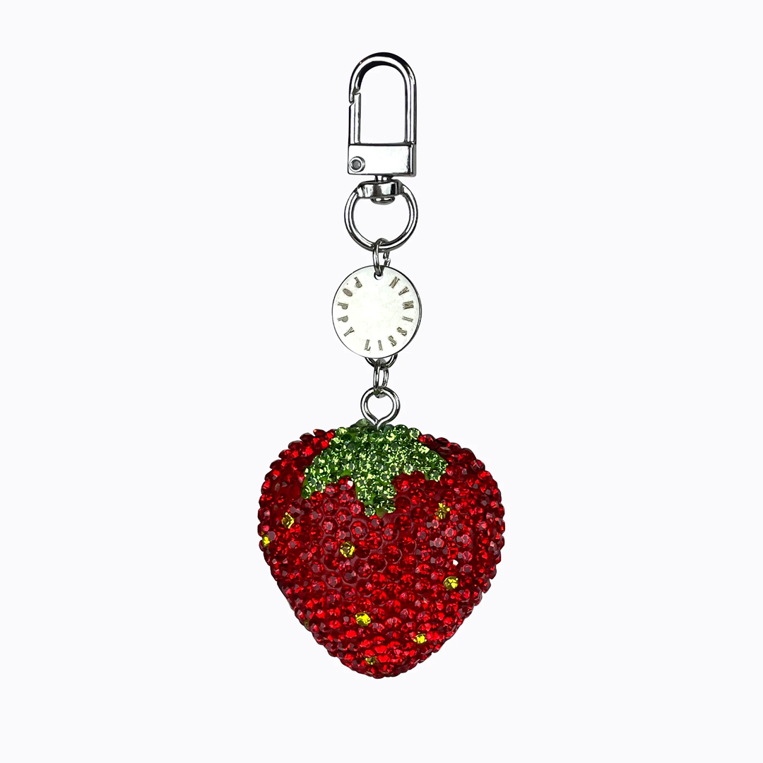 Poppy Lissiman Rhinestone Strawberry Keychain