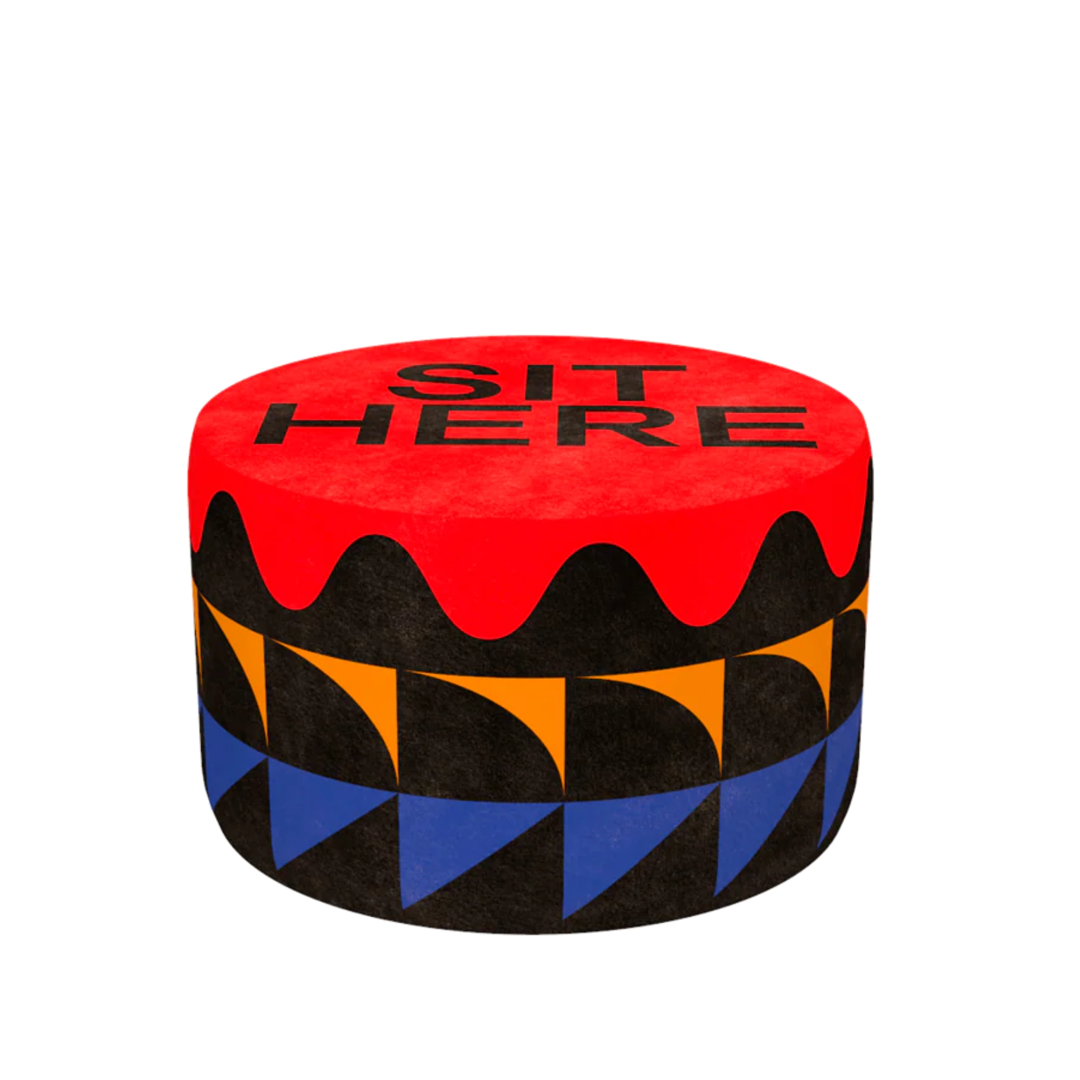 Qeeboo Ottoman Oggian Sit Here - Red - M