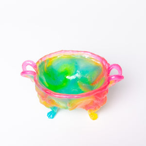 Kate Rohde Medium Paw Bowl - Rainbow Paddlepop Pink Lip