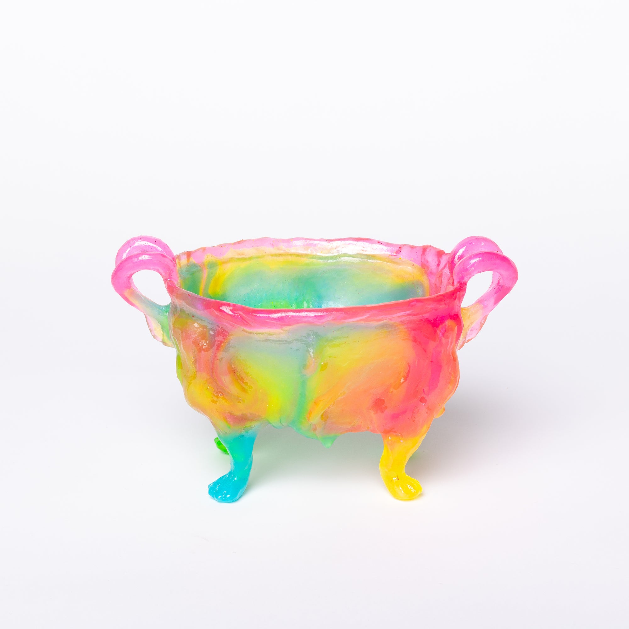 Kate Rohde Medium Paw Bowl - Rainbow Paddlepop Pink Lip