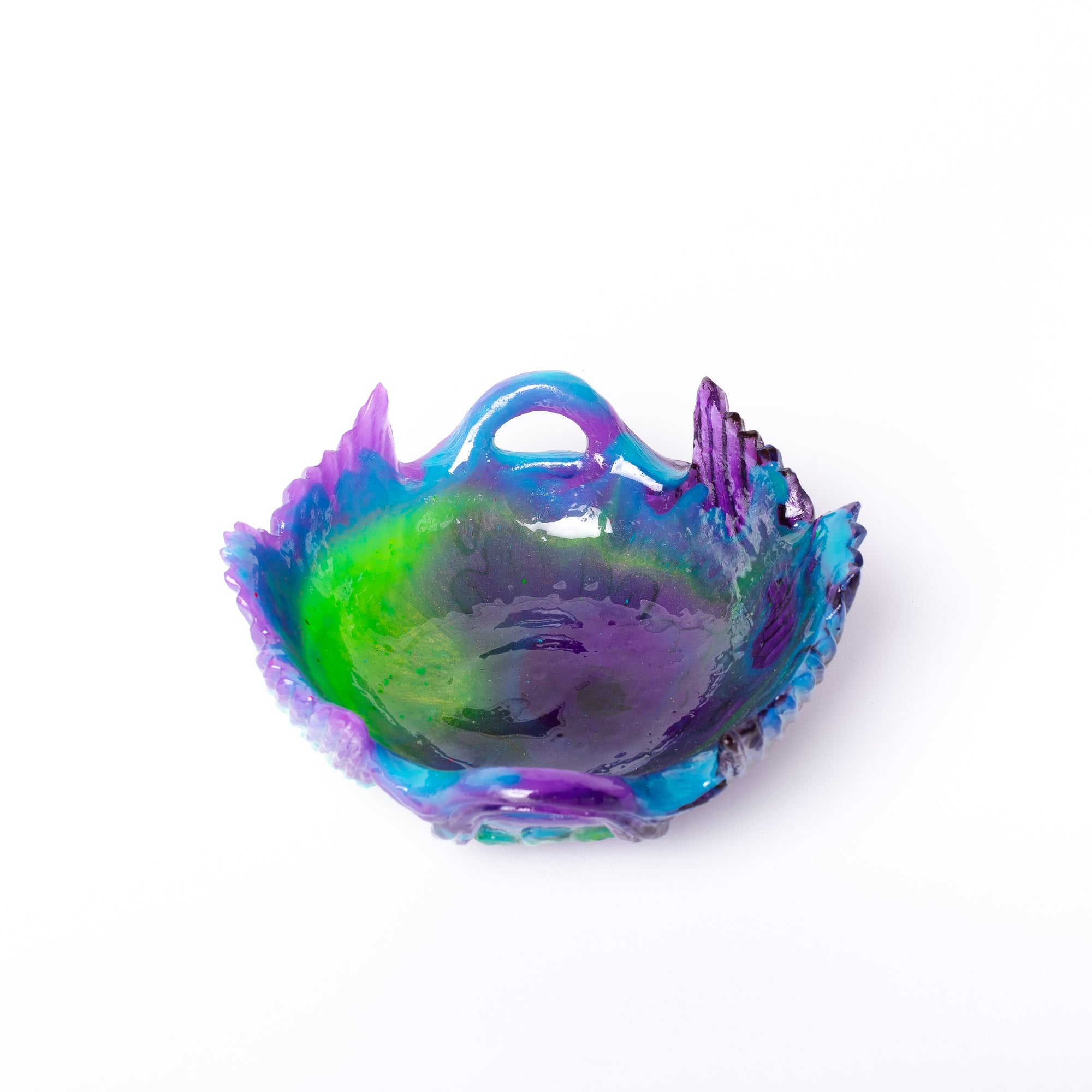 Kate Rohde Fishtail Bowl -Purple/Green/Blue