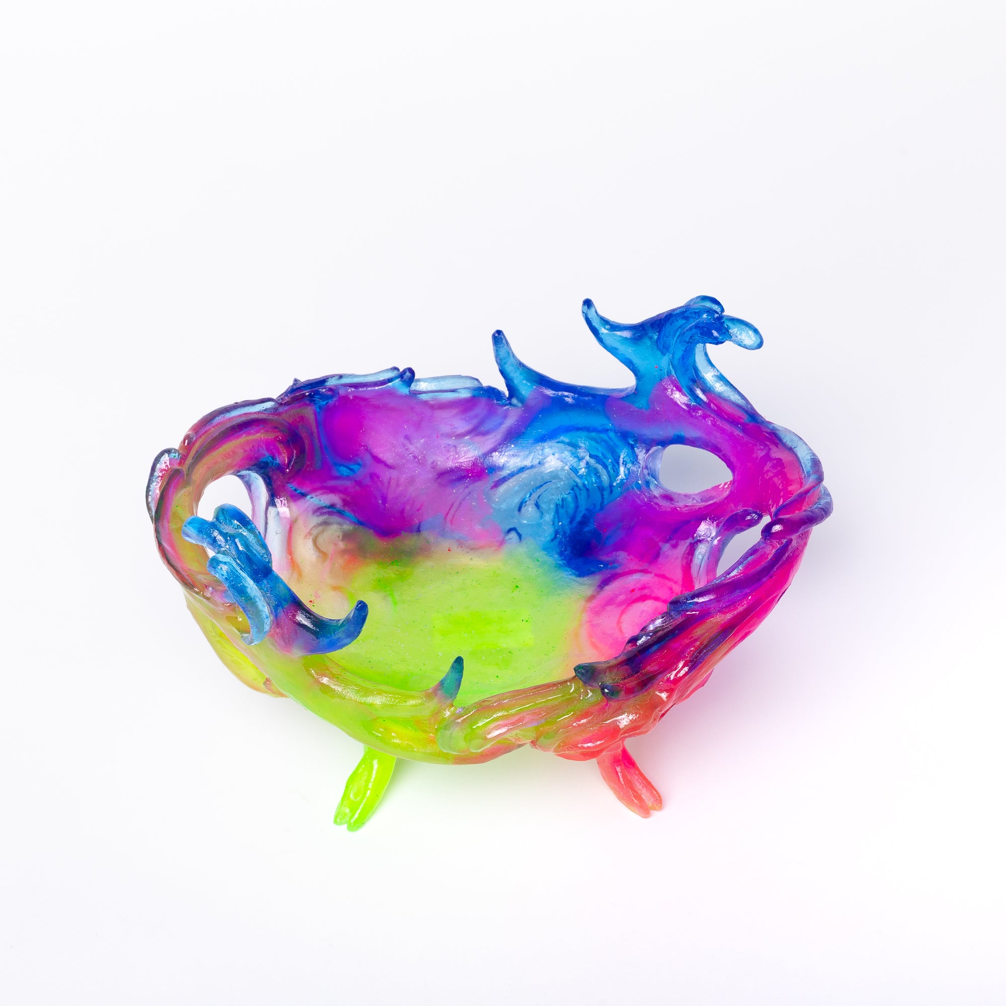 Kate Rohde Swirling Antler Bowl - Blue Lip Rainbow