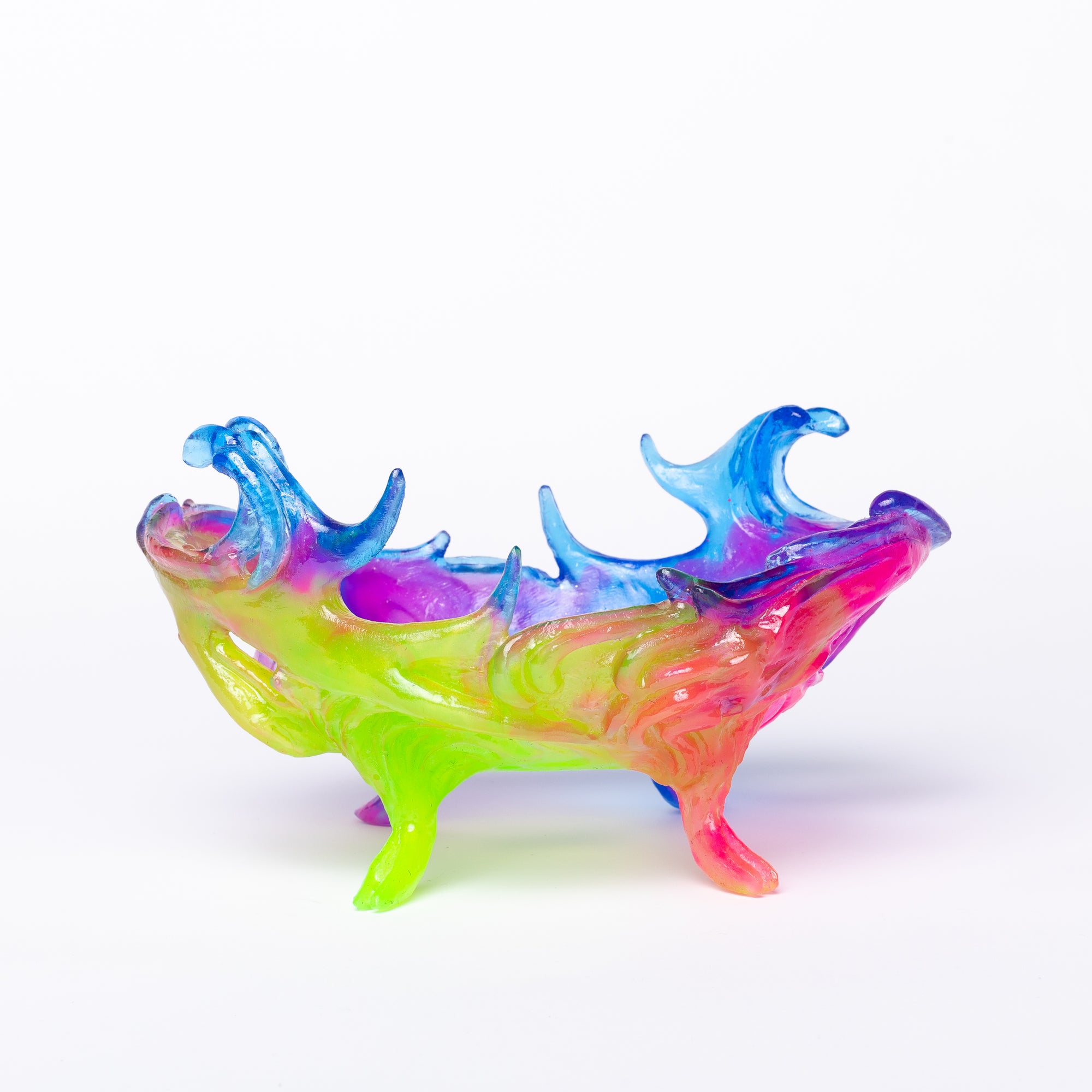 Kate Rohde Swirling Antler Bowl - Blue Lip Rainbow