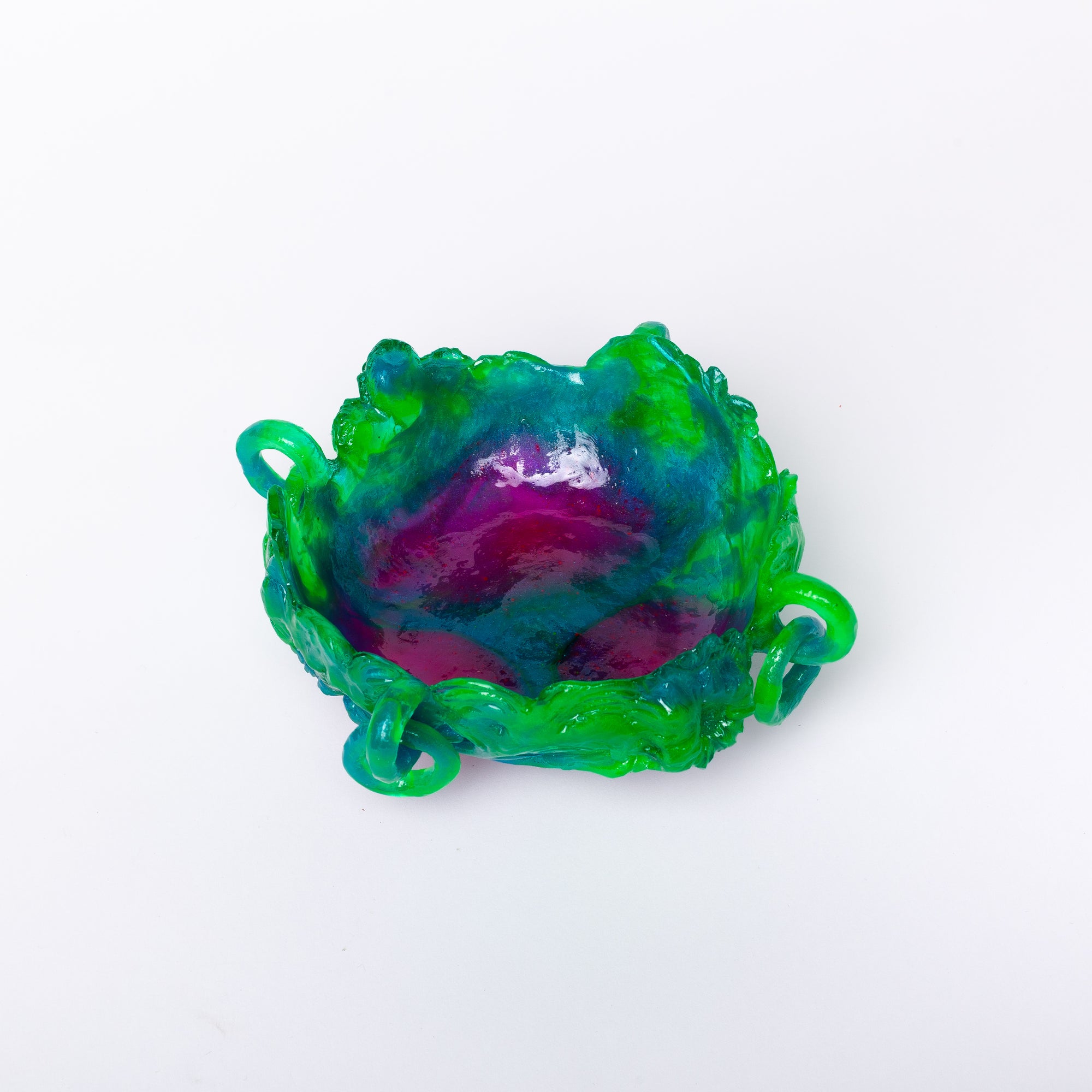 Kate Rohde Chrysanthemum Bowl - Green/Blue/Purple