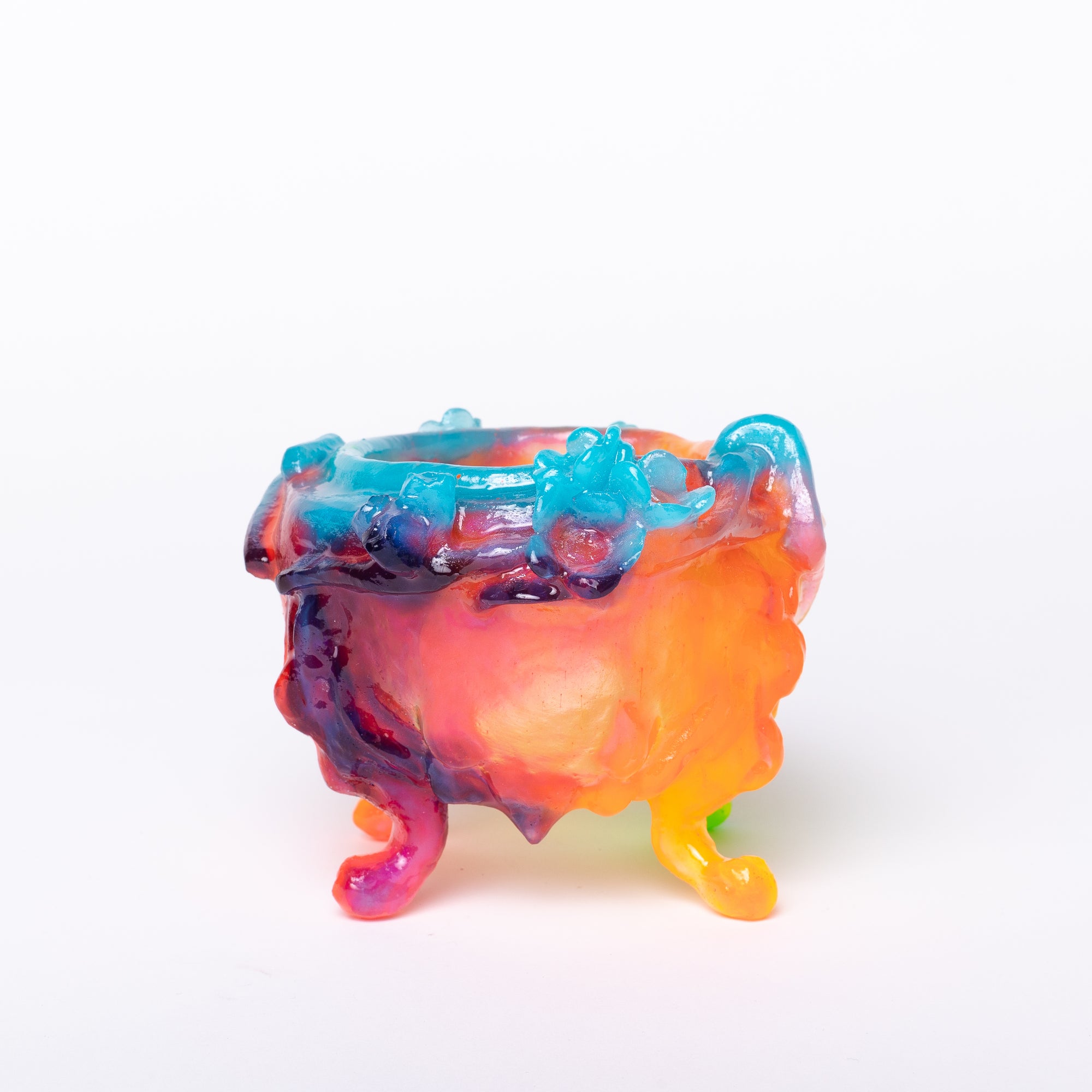 Kate Rohde Small Paw Bowl - Rainbow/Blue Lip