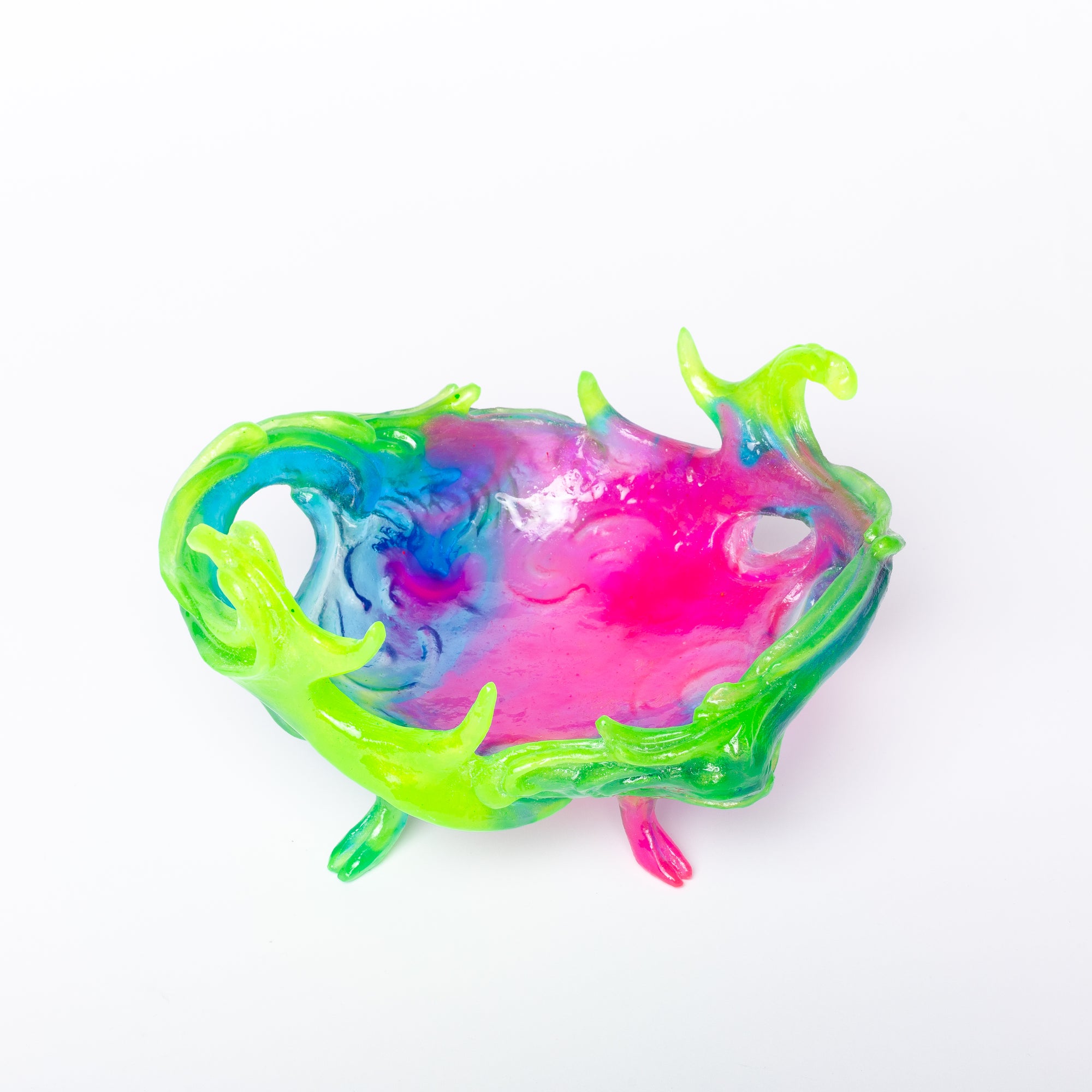 Kate Rohde Swirling Antler Bowl - Green Lip Rainbow