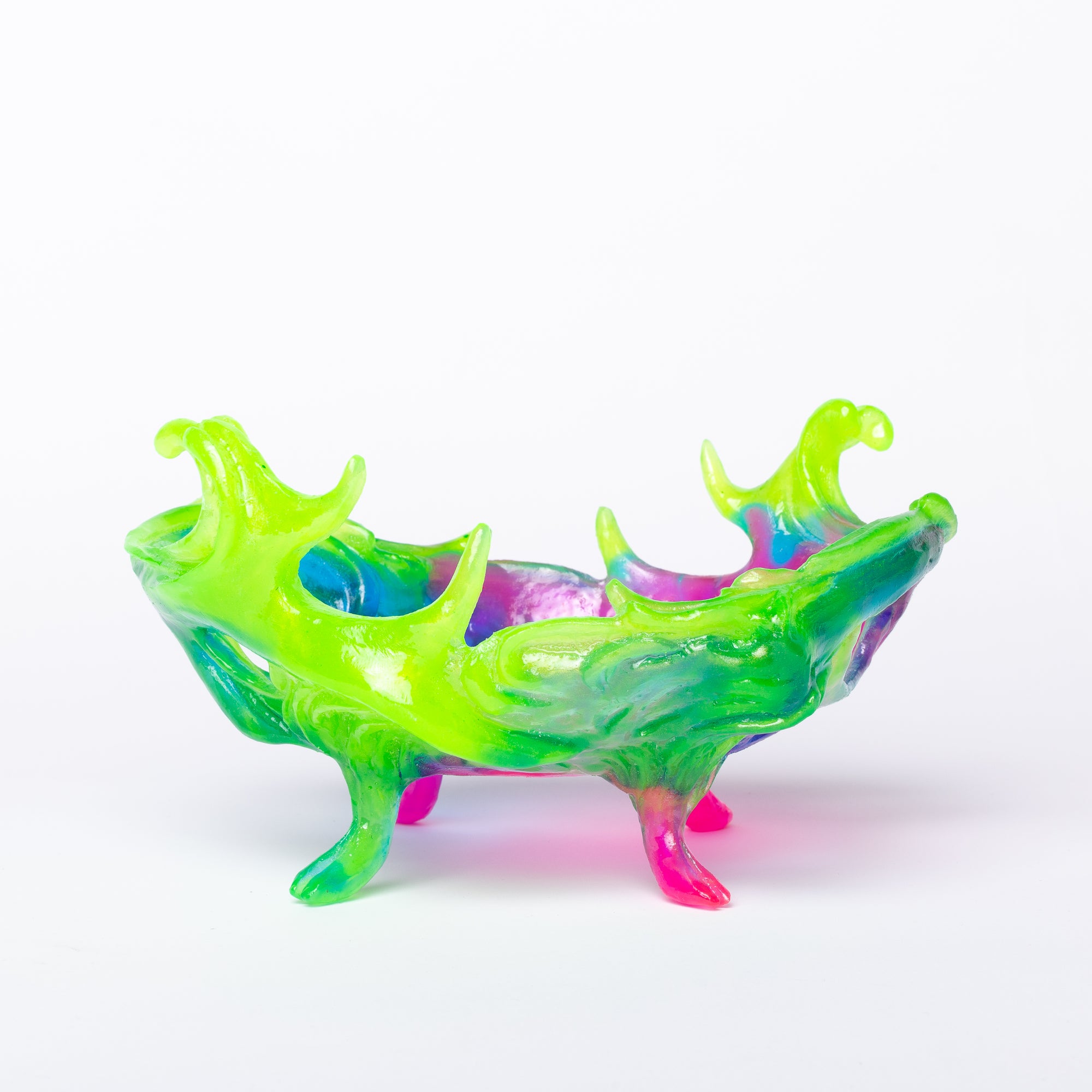 Kate Rohde Swirling Antler Bowl - Green Lip Rainbow