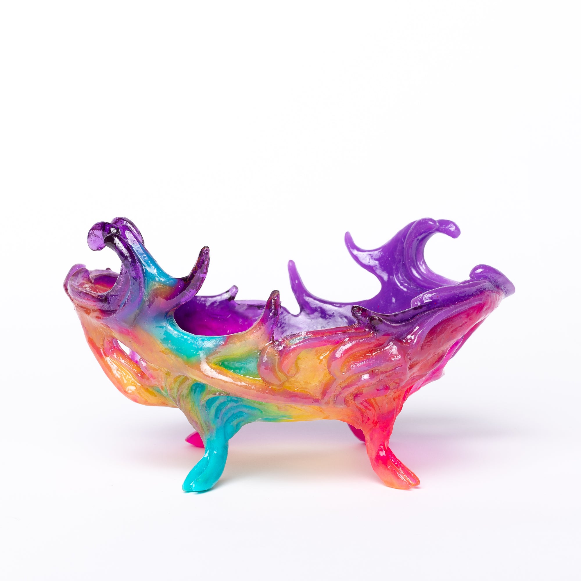 Kate Rohde Swirling Antler Bowl - Purple Lip Rainbow