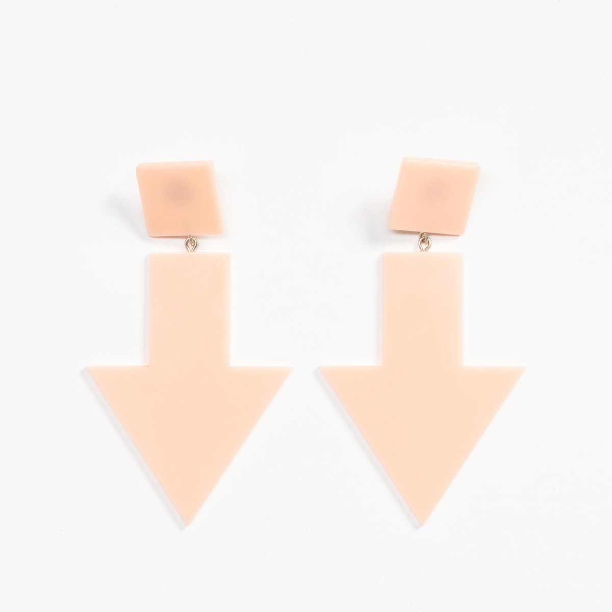 Alexandra Blak Lucite Arrow Earrings Peach
