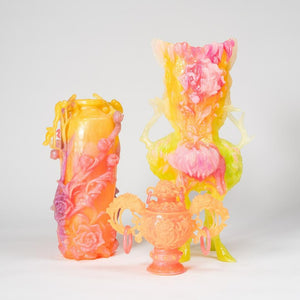 Kate Rohde Flowery Urn - Orange/Pink