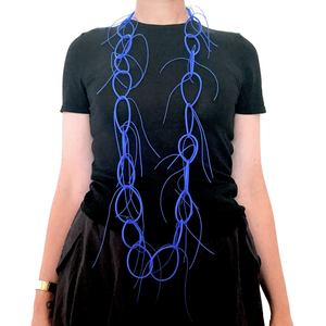 Rosalba Galati Fiocco Loops Necklace - Dark Aquamarine