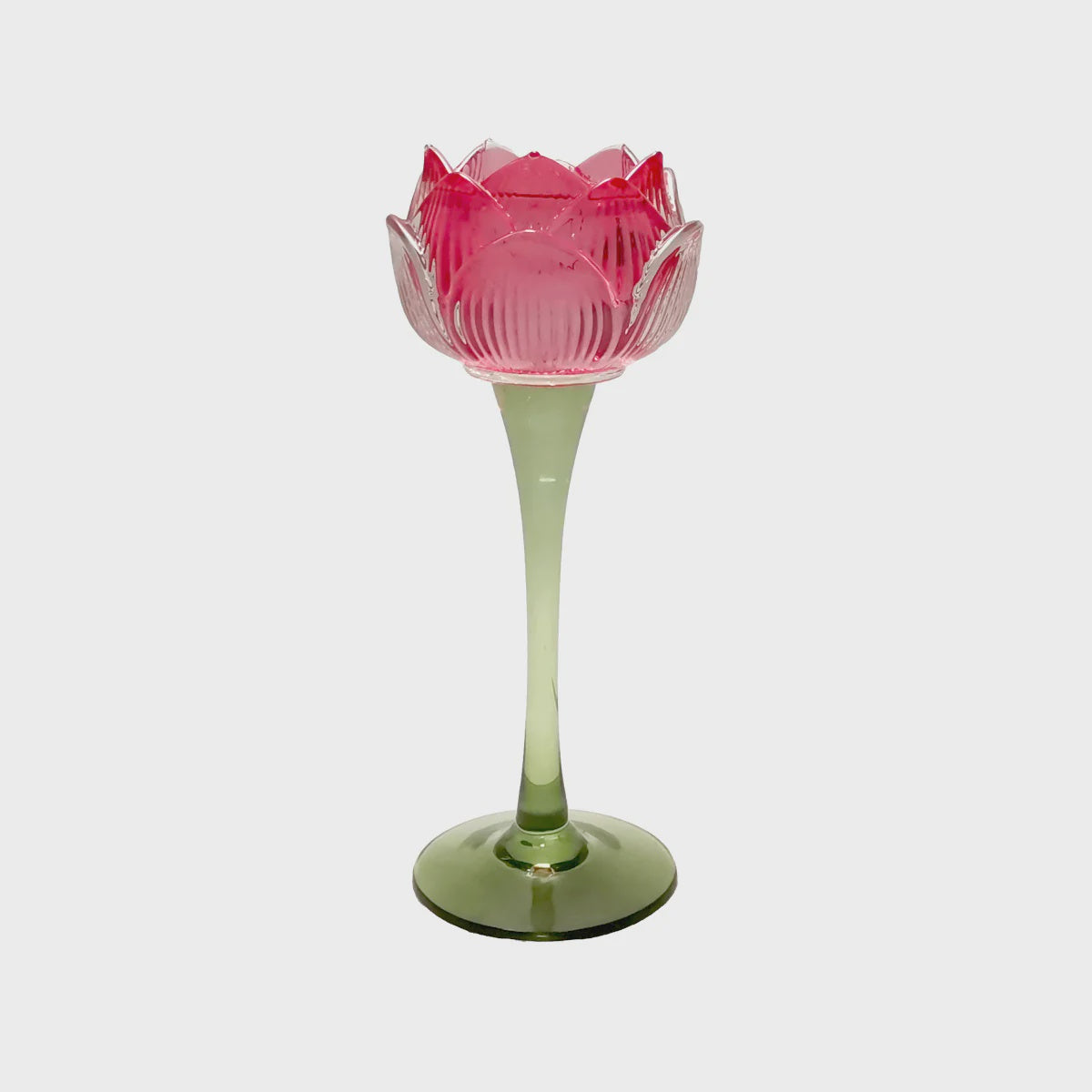 Figgins Stemmed Flower Votive - Fuschia