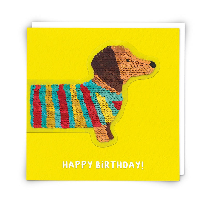 Redback Cards Sequin Dog Greeting Card