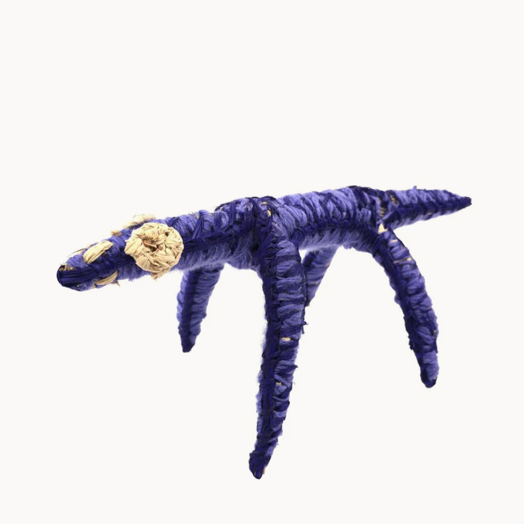 Tjanpi Tinka (Lizard) Sculpture by Pollyanne Smith - Purple