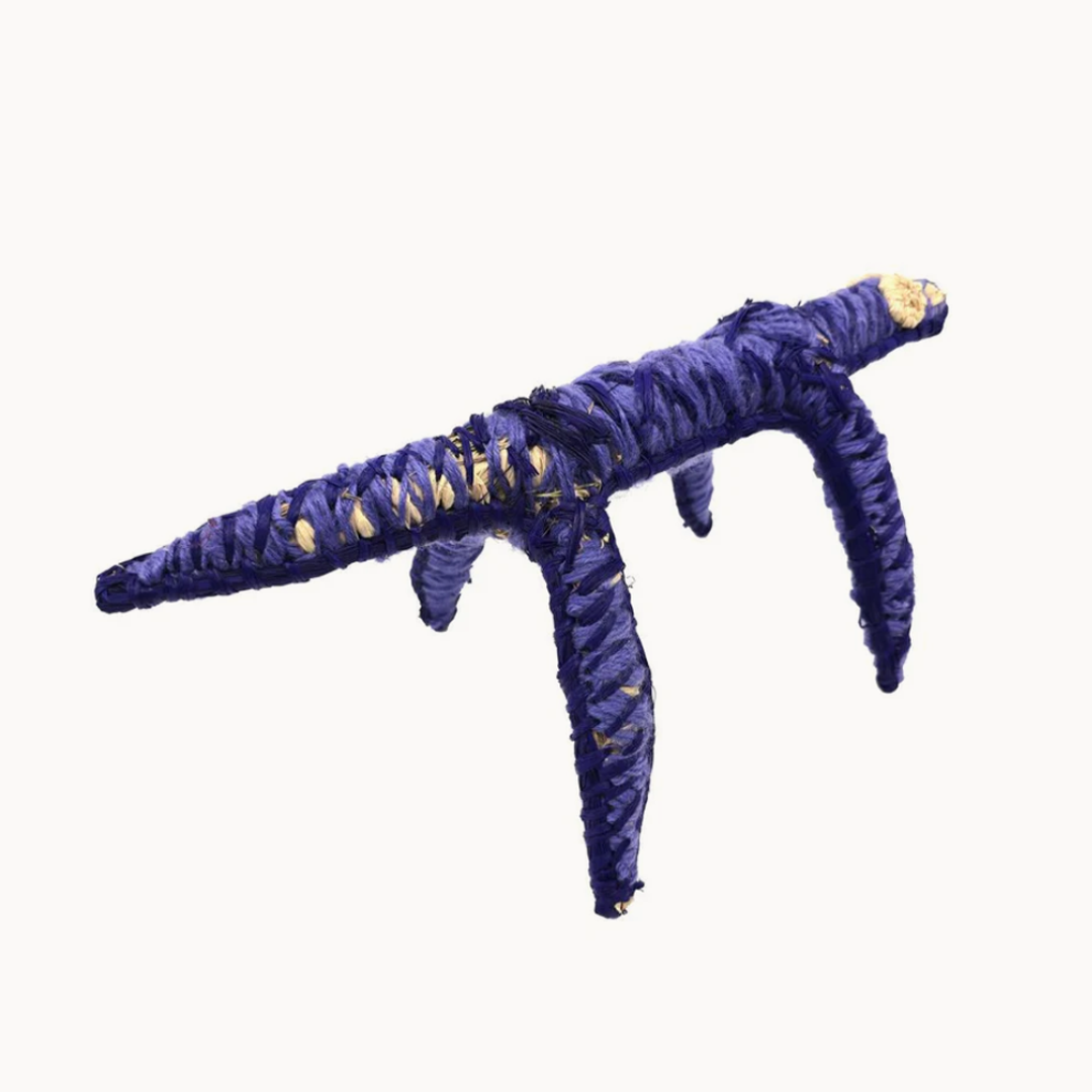 Tjanpi Tinka (Lizard) Sculpture by Pollyanne Smith - Purple