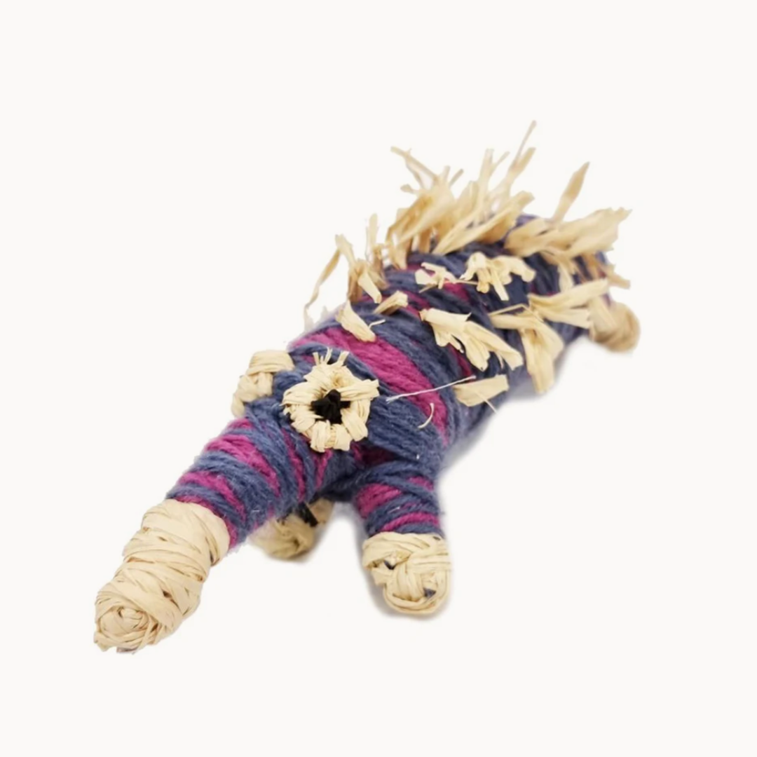 Tjanpi Tjilkamarta (Echidna) Sculpture by Carolyn Kenta - Pink/Purple