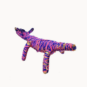 Tjanpi Papa (Dog) Sculpture by Tracey Yates - Pink/Purple