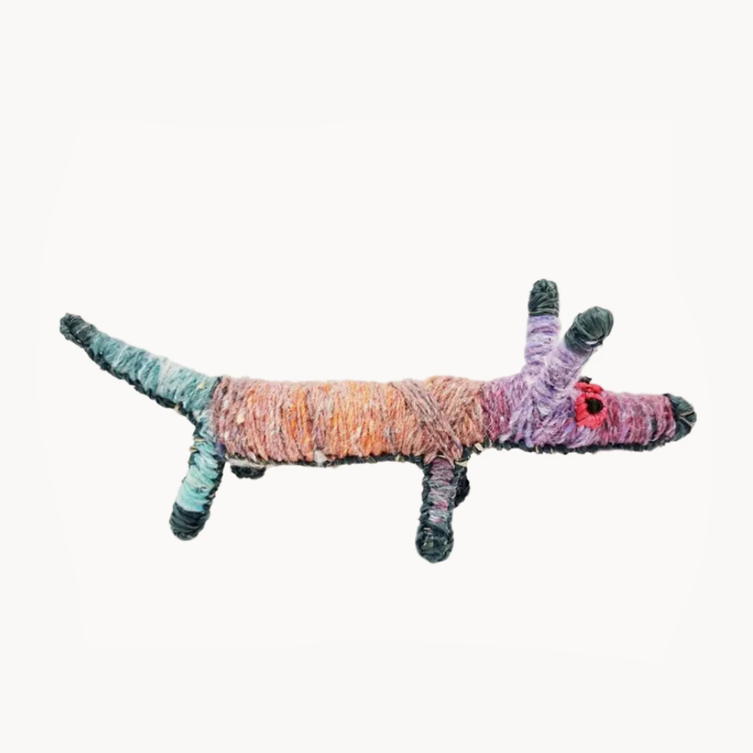 Tjanpi Papa (Dog) Sculpture by Carolyn Kenta - Multi
