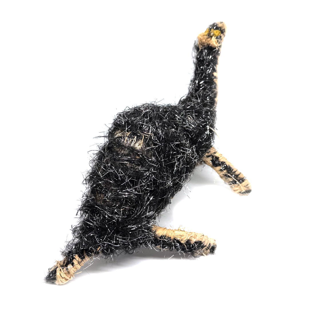 Tjanpi Kamula (Camel) Sculpture by Kristabell Porter - Black Glitter