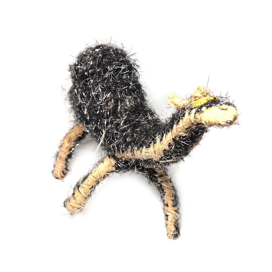 Tjanpi Kamula (Camel) Sculpture by Kristabell Porter - Black Glitter