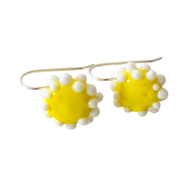 Henschke Jewellery Upsy Daisy Earrings - Yellow/White